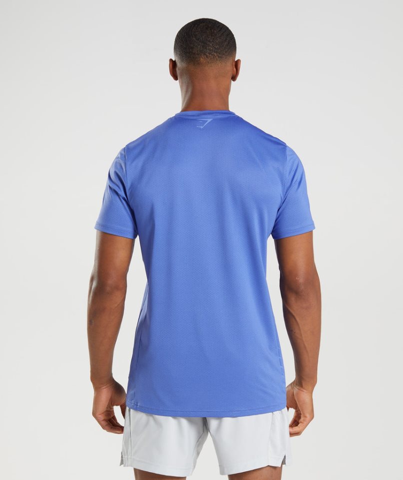 Men's Gymshark Sport Stripe T-Shirts Blue | NZ 6VOPCE